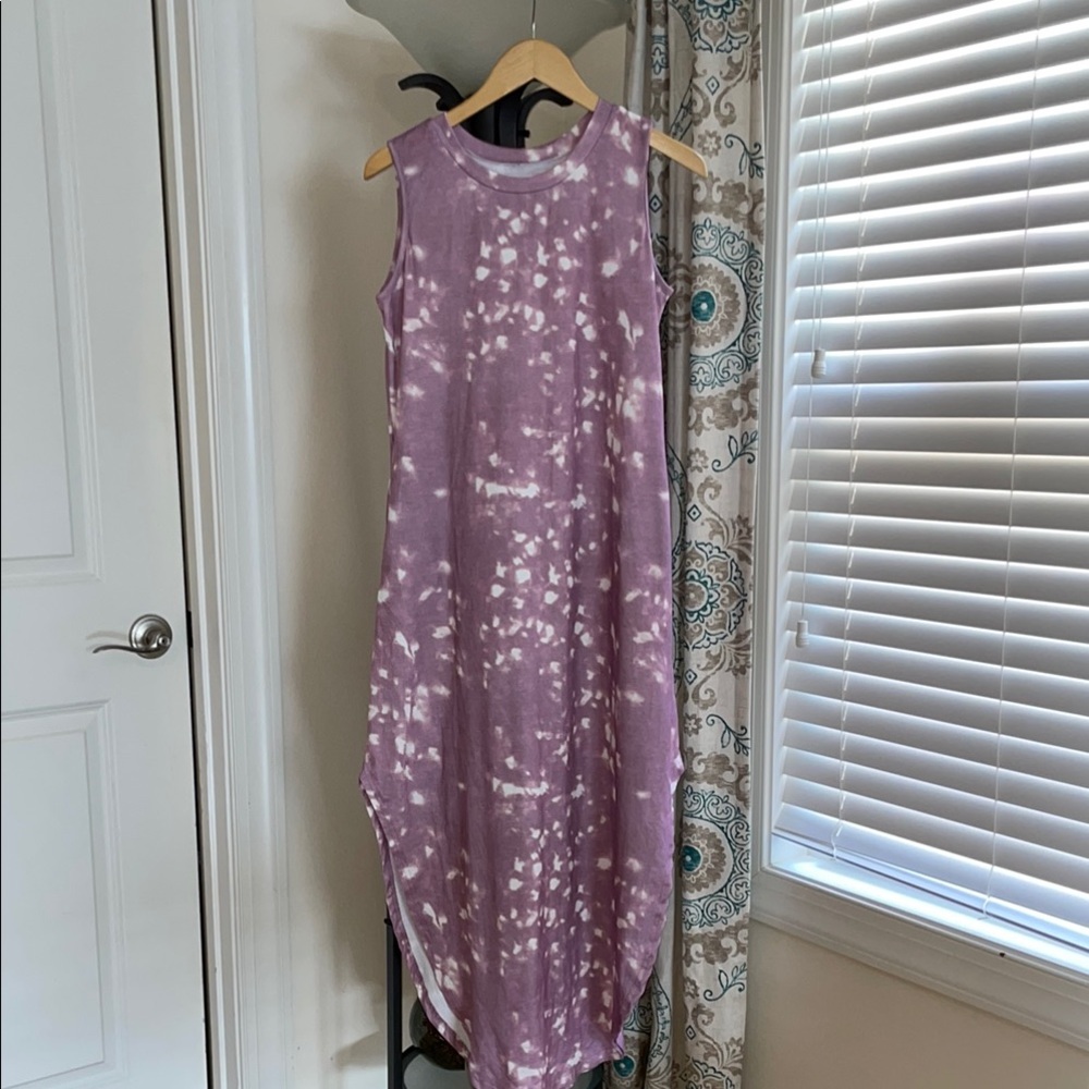Sleeveless Maxi dress with side pockets, Pink Tye-dye NWOT, women’s size S